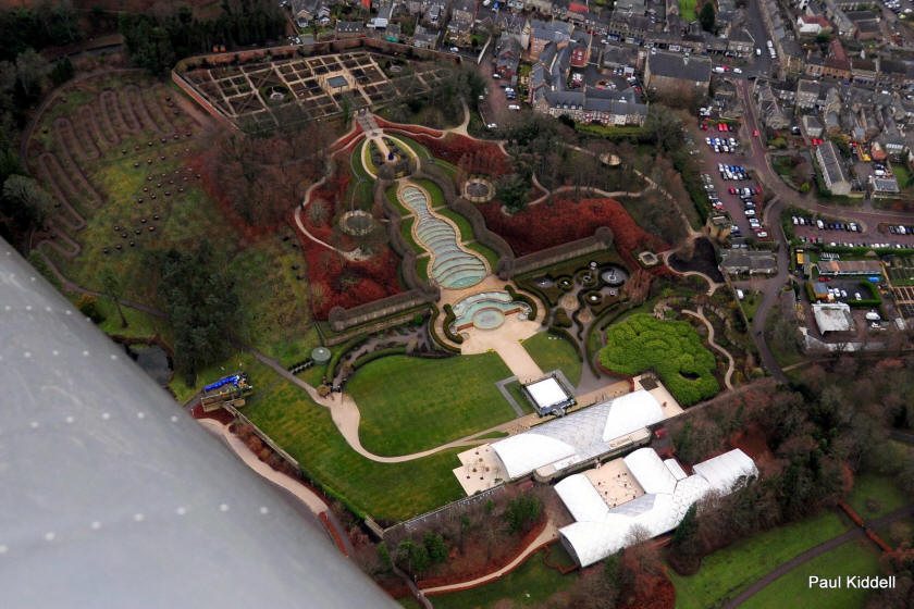 Aerial view of Alnwick Gardens